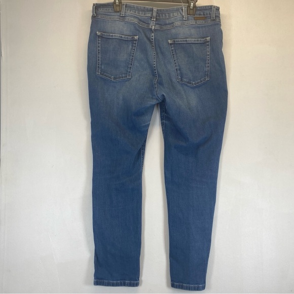 Boden Skinny High Rise Denim Jeans Medium Wash, Women Sz 14R Distressed WC 153 - Picture 2 of 15